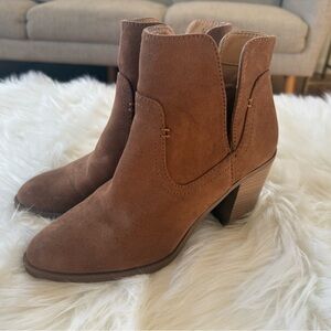 Express Tan Suede Ankle Booties